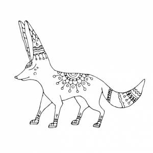 иллюстрация прогулки молодой лисы фенек