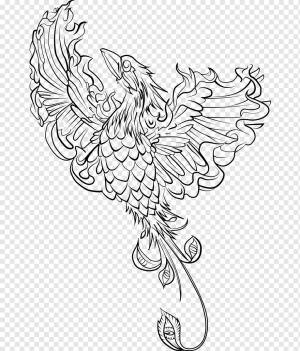 Книжка-раскраска для взрослых Феникс Рисунок Page, Феникс, белый, ребенок, курица png