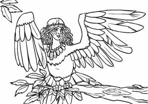 Раскраски Раскраска Птица феникс Сказки, Download print coloring page