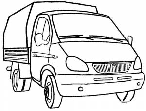 Раскраска Автомобиль Газель