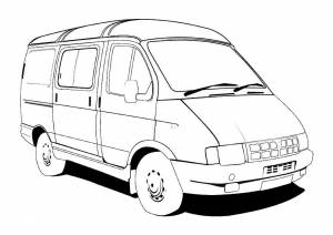 Скачать и  раскраски автомобиль Газель