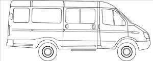 Раскраска Автомобиль Газель