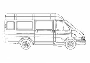 Раскраска Автомобиль Газель