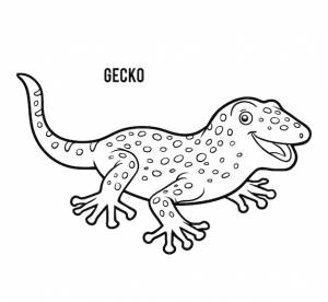 Книжка-раскраска для детей, геккон