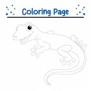 Милая ящерица-геккон раскраска