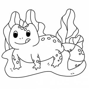 Раскраски страницы алфавиты животных мультяшный геккон