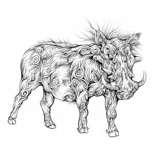 Бородавочник в стиле фигурных рук