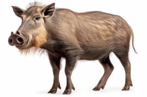 Свинья-бородавочник изолирована на белом фоне