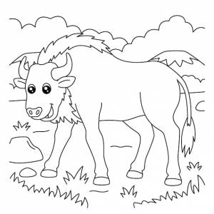 Раскраска гну для детей