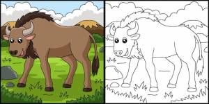 иллюстрация страницы раскраски гну