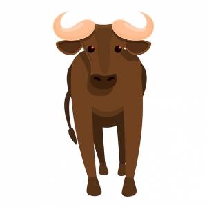 Значок антилопы гну, вид спереди