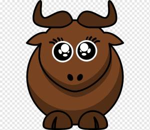 Синяя антилопа гну Черная антилопа гну, Женский мультфильм с, голова, живая природа, мультфильм png