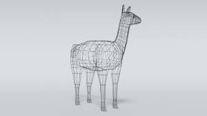 low poly cartoon llama guanaco 3D Модель in Другое 3DExport