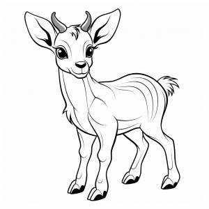 Раскраска Антилопа для детей 3, 4, 5, 6, 7, 8 лет