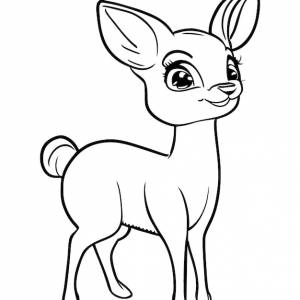 Импала милый веселый красивый легко раскрашиваемый детский рисунок улыбающаяся векторная иллюстрация линейного искусства