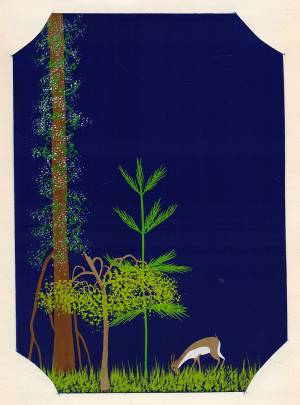 Антилопа импала, рисунок на африканскую тему неизвестного художника