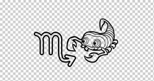 Scorpio Horoscope Drawing Signo Книжка-раскраска, Знак зодиака Скорпион, млекопитающее, текст, рука png