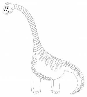 Раскраска Брахиозавр с длинной шеей