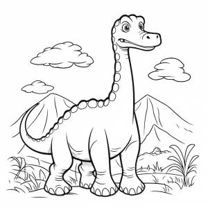 Брахиозавр раскраски вектор животных