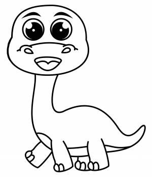 Раскраска Малыш брахиозавр