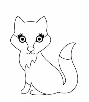 Раскраска милая лиса