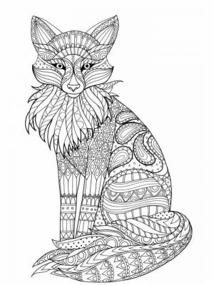 Раскраски Лиса Антистресс   в формате