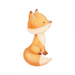 Акварель милая лиса