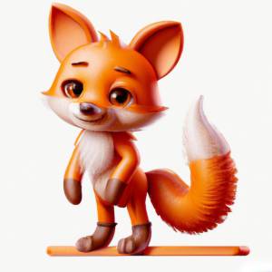 Милый лисенок, 3d-рисунок лисы, рыжая лиса, улыбающаяся лиса, специальная иллюстрация, 3d-дизайн