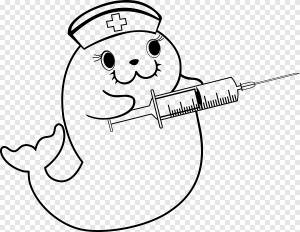 Печать, Млекопитающее, Медсестра, Шприц, Колпачок, Здоровье, Талисман, Книжка-раскраска, Животное, png