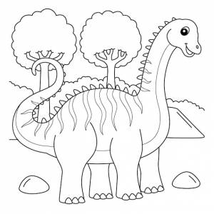 Раскраска диплодок для детей