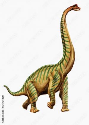 Рисунок акварелью Брахиозавр Stock Illustration