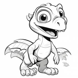 Раскраска для детей фэнтезийные динозавры