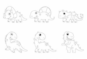 Милые динозавры раскраски для детей