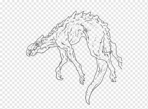 Штриховой рисунок Рисунок брахиозавра Гипсилофодон, динозавр, carnivoran, живая природа, животное png