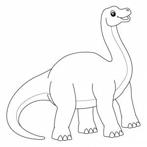 Бронтозавр раскраски изолированные страницы для детей