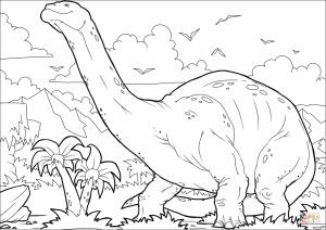 Раскраска Динозавр бронтозавр