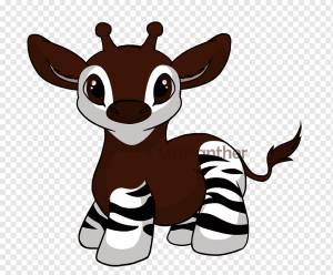 Окапи Рисунок Жираф, милый мультфильм лиса, млекопитающее, животные, хищник png