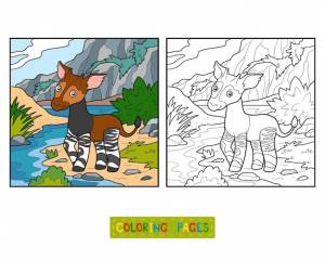 Книжка-раскраска для детей окапи