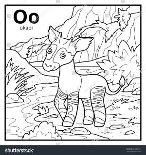 Coloring Book Children Colorless Alphabet Letter