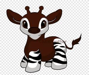 Окапи Рисунок Жираф, милый мультфильм лиса, млекопитающее, животные png