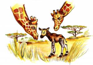 Иллюстрация Окапи в стиле детский