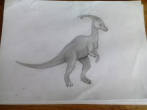 Паразауролоф карандашом