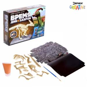 Набор для опытов «Эпоха динозавров», конструктор-раскраска, паразауролоф 4797635 Эврики