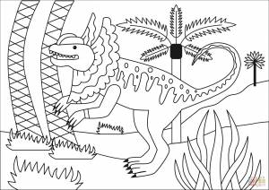 Раскраска Дилофозавр