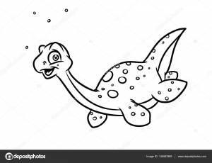 Цветовая страница динозавра Плезиозавра иллюстрации Стоковая иллюстрация ©Efengai 145587669