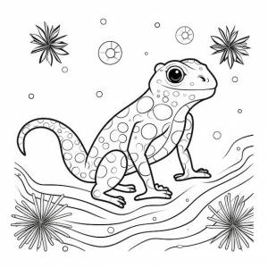 Черно-белая раскраска саламандры