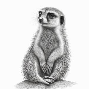 Реалистичный карандашный набросок милый сурикат рисунок животного ai generated