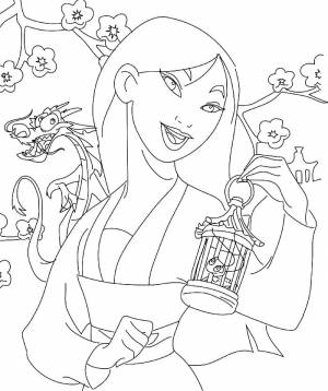 Раскраска Мулан и ее лучшие друзья