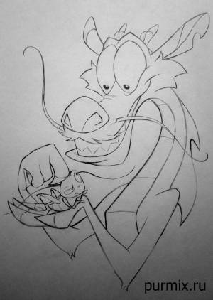 Раскраски дракон мушу