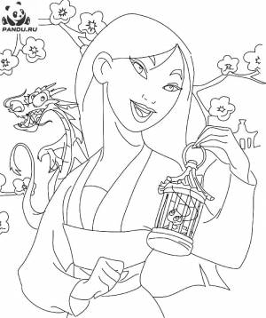 Раскраска Мулан